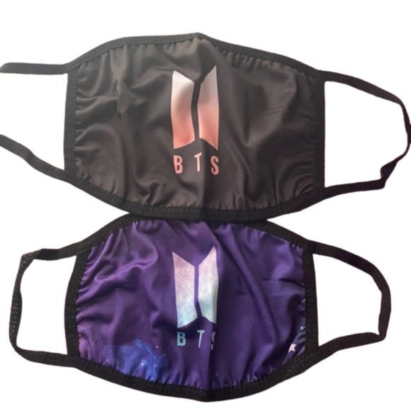 BTS 21‎ face mask 😷 black and purple for kids soft - Picture 1 of 16